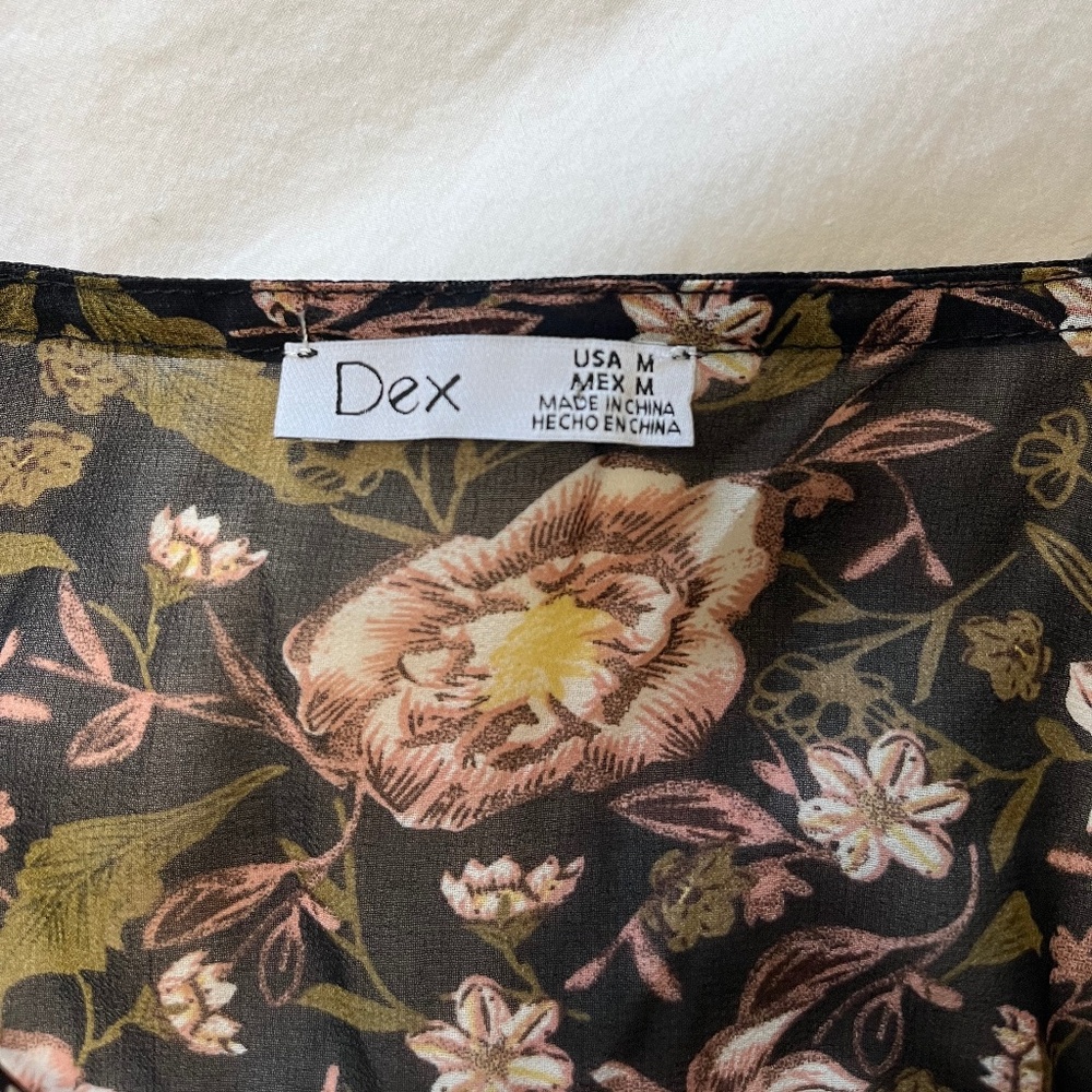 2 FOR $12!  Dex Sheer Floral Dress - Picture 3 of 3